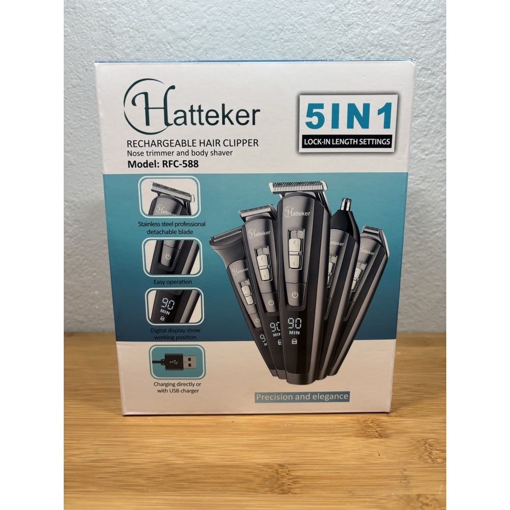 HATTEKER 5 In 1Professional Hair Clipper RFC-588